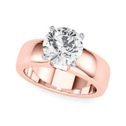 Enchanted Solitaires Round Diamond Engagement Ring in 10K/14K gold and platinum with certified lab-grown or natural diamonds