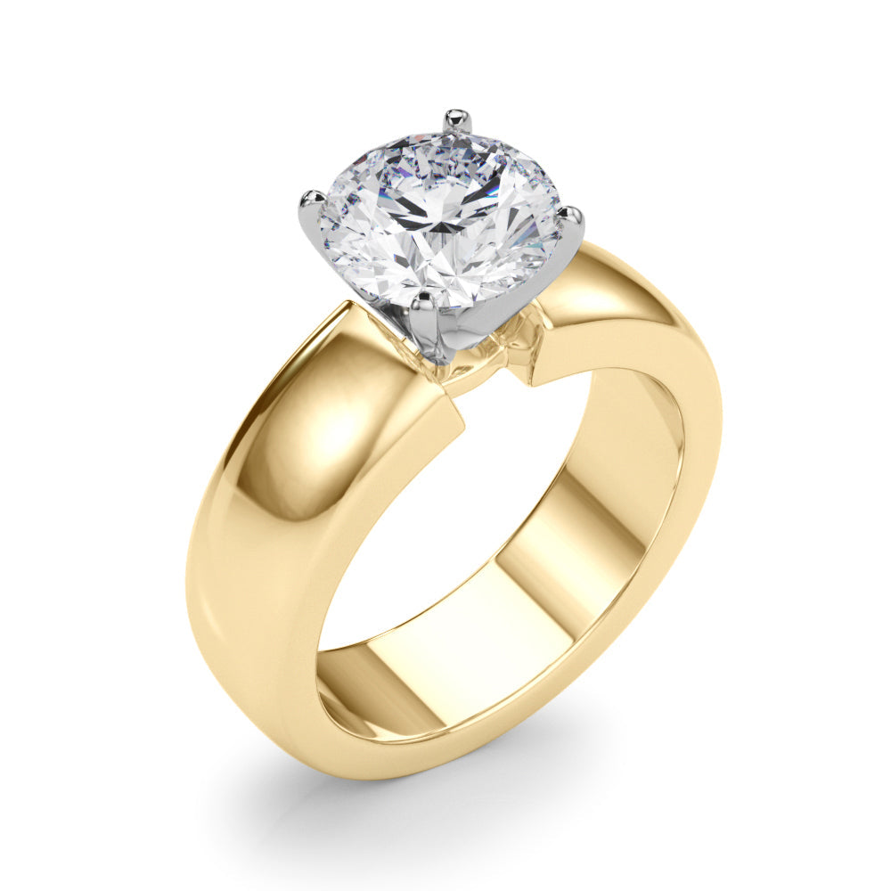 Enchanted Solitaires Round Diamond Engagement Ring in 10K/14K gold and platinum with certified lab-grown or natural diamonds