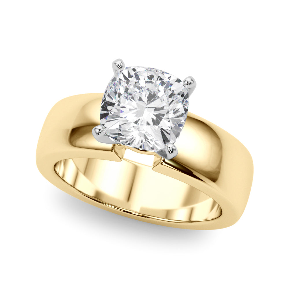 Enchanted Solitaires Round Diamond Engagement Ring in 10K/14K gold and platinum with certified lab-grown or natural diamonds