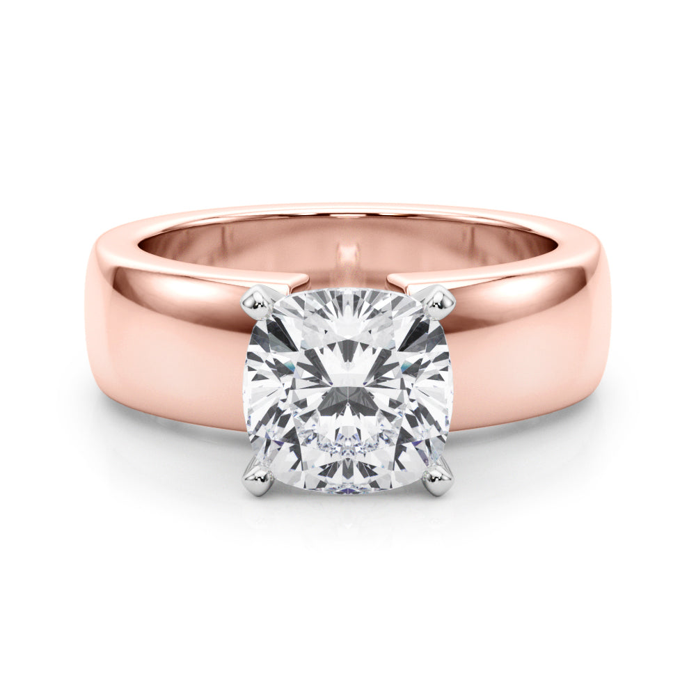 Enchanted Solitaires Round Diamond Engagement Ring in 10K/14K gold and platinum with certified lab-grown or natural diamonds