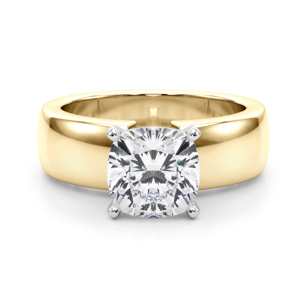 Enchanted Solitaires Round Diamond Engagement Ring in 10K/14K gold and platinum with certified lab-grown or natural diamonds