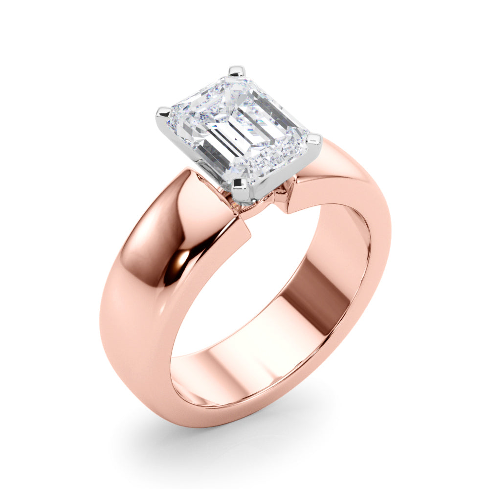 Enchanted Solitaires Round Diamond Engagement Ring in 10K/14K gold and platinum with certified lab-grown or natural diamonds