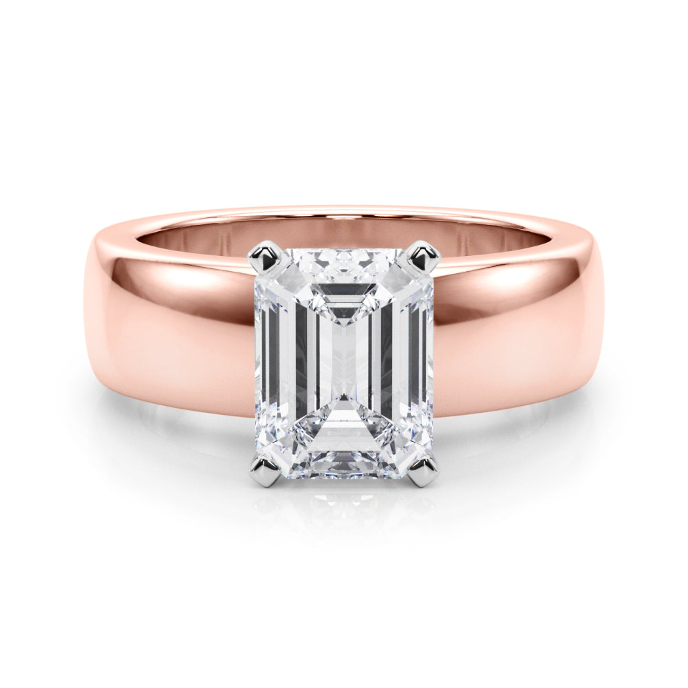 Enchanted Solitaires Round Diamond Engagement Ring in 10K/14K gold and platinum with certified lab-grown or natural diamonds