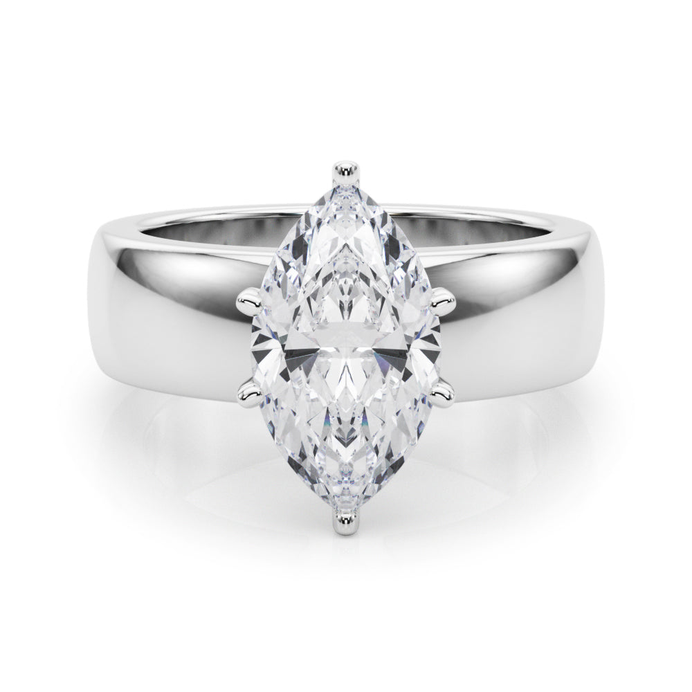 Enchanted Solitaires Round Diamond Engagement Ring in 10K/14K gold and platinum with certified lab-grown or natural diamonds