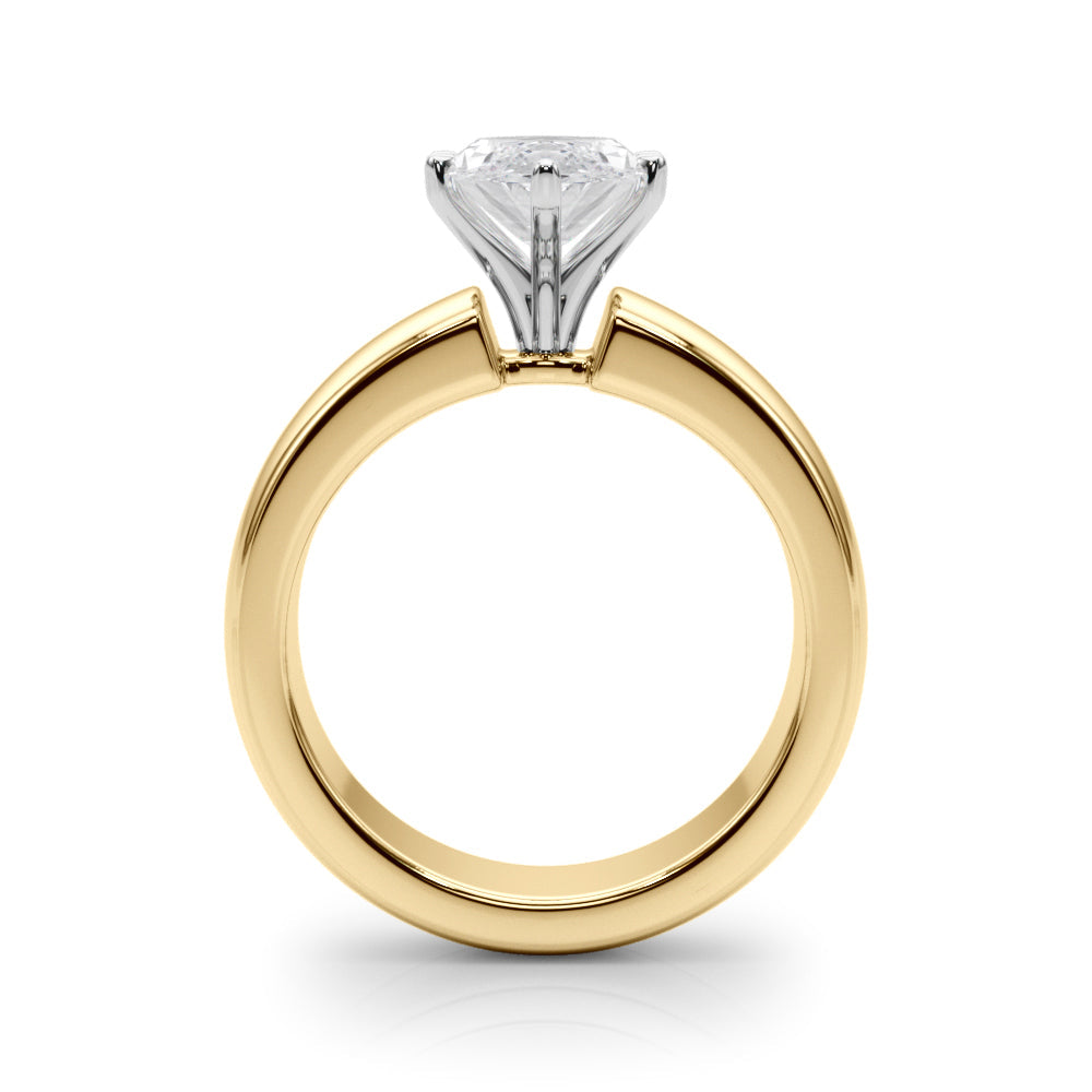 Enchanted Solitaires Round Diamond Engagement Ring in 10K/14K gold and platinum with certified lab-grown or natural diamonds