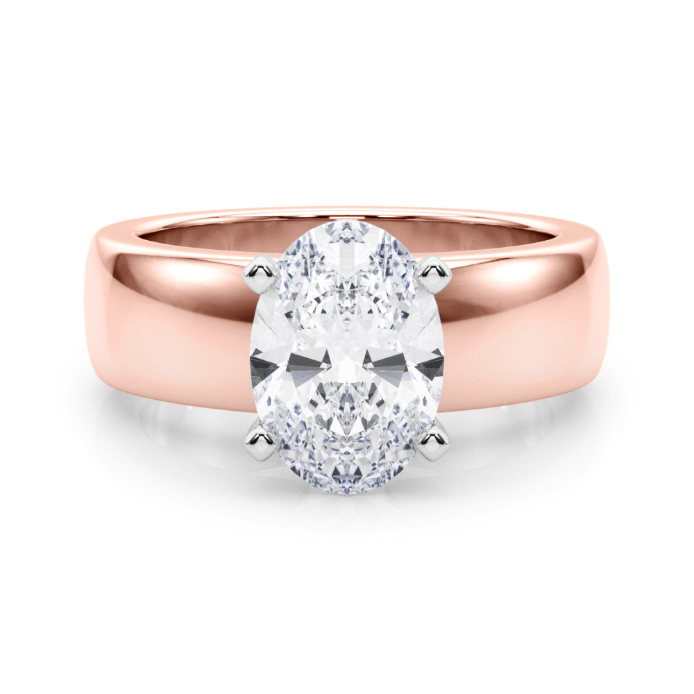 Enchanted Solitaires Round Diamond Engagement Ring in 10K/14K gold and platinum with certified lab-grown or natural diamonds