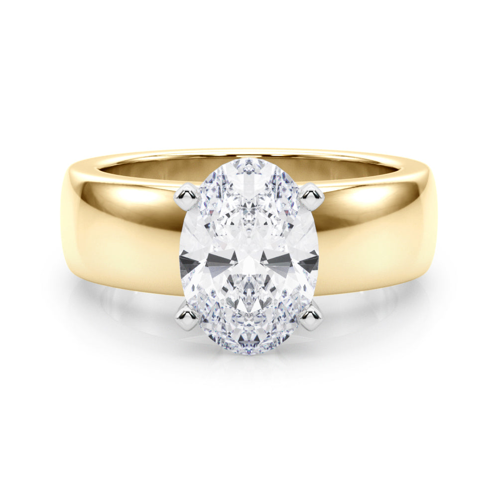 Enchanted Solitaires Round Diamond Engagement Ring in 10K/14K gold and platinum with certified lab-grown or natural diamonds