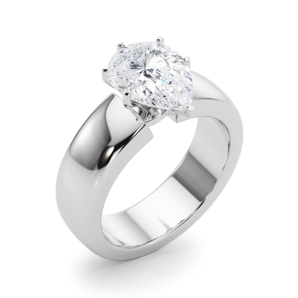 Enchanted Solitaires Round Diamond Engagement Ring in 10K/14K gold and platinum with certified lab-grown or natural diamonds