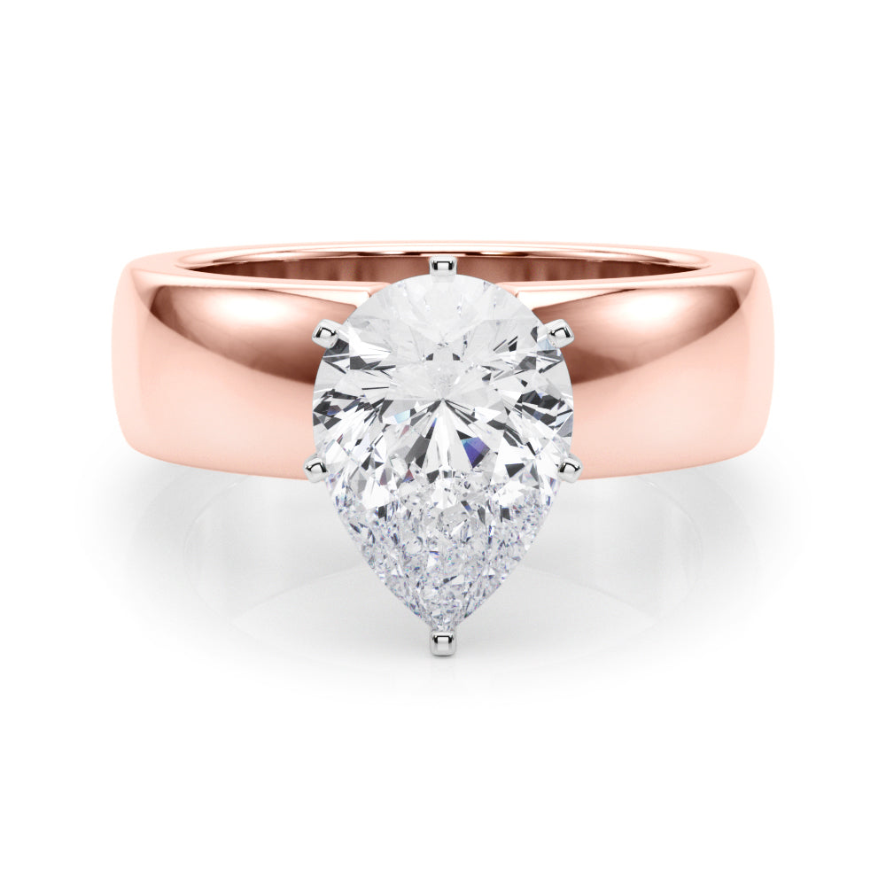 Enchanted Solitaires Round Diamond Engagement Ring in 10K/14K gold and platinum with certified lab-grown or natural diamonds