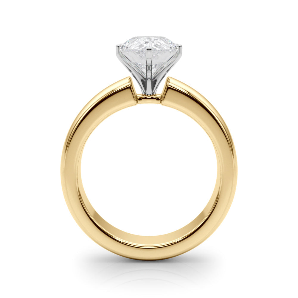 Enchanted Solitaires Round Diamond Engagement Ring in 10K/14K gold and platinum with certified lab-grown or natural diamonds