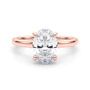 Elegant Sidestone Oval Diamond Engagement Ring in 10K/14K gold and platinum with certified lab-grown or natural diamonds