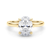 Elegant Sidestone Oval Diamond Engagement Ring in 10K/14K gold and platinum with certified lab-grown or natural diamonds