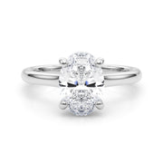 Elegant Sidestone Oval Diamond Engagement Ring in 10K/14K gold and platinum with certified lab-grown or natural diamonds