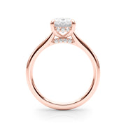Elegant Sidestone Oval Diamond Engagement Ring in 10K/14K gold and platinum with certified lab-grown or natural diamonds
