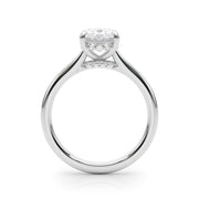 Elegant Sidestone Oval Diamond Engagement Ring in 10K/14K gold and platinum with certified lab-grown or natural diamonds