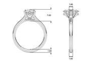 Elegant Sidestone Oval Diamond Engagement Ring in 10K/14K gold and platinum with certified lab-grown or natural diamonds