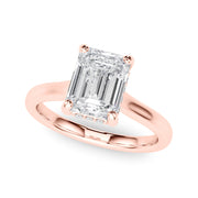 Vintage-Inspired Sidestone Emerald Diamond Engagement Ring in 10K/14K gold and platinum with certified lab-grown or natural diamonds