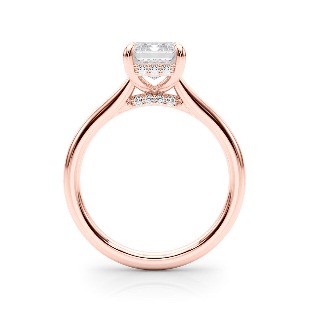Vintage-Inspired Sidestone Emerald Diamond Engagement Ring in 10K/14K gold and platinum with certified lab-grown or natural diamonds