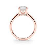 Vintage-Inspired Sidestone Emerald Diamond Engagement Ring in 10K/14K gold and platinum with certified lab-grown or natural diamonds