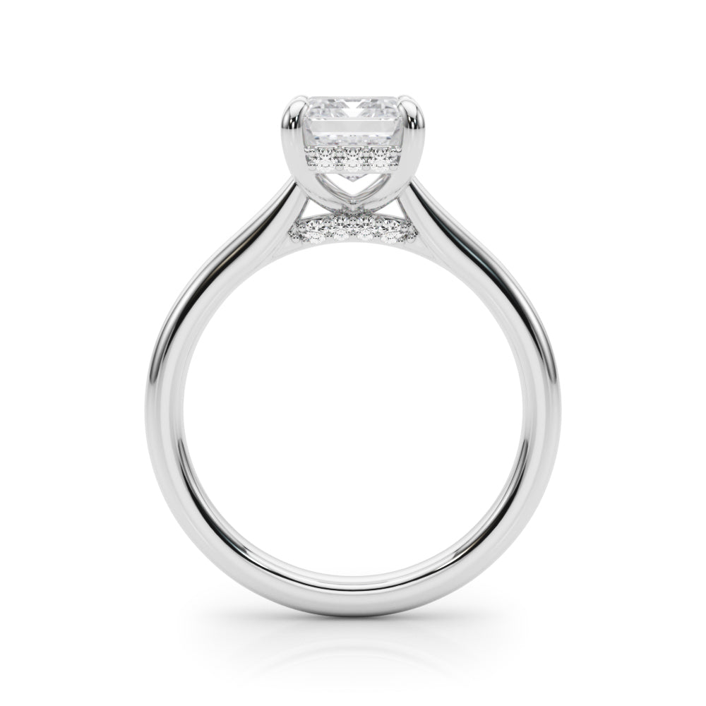 Vintage-Inspired Sidestone Emerald Diamond Engagement Ring in 10K/14K gold and platinum with certified lab-grown or natural diamonds