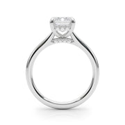 Vintage-Inspired Sidestone Emerald Diamond Engagement Ring in 10K/14K gold and platinum with certified lab-grown or natural diamonds