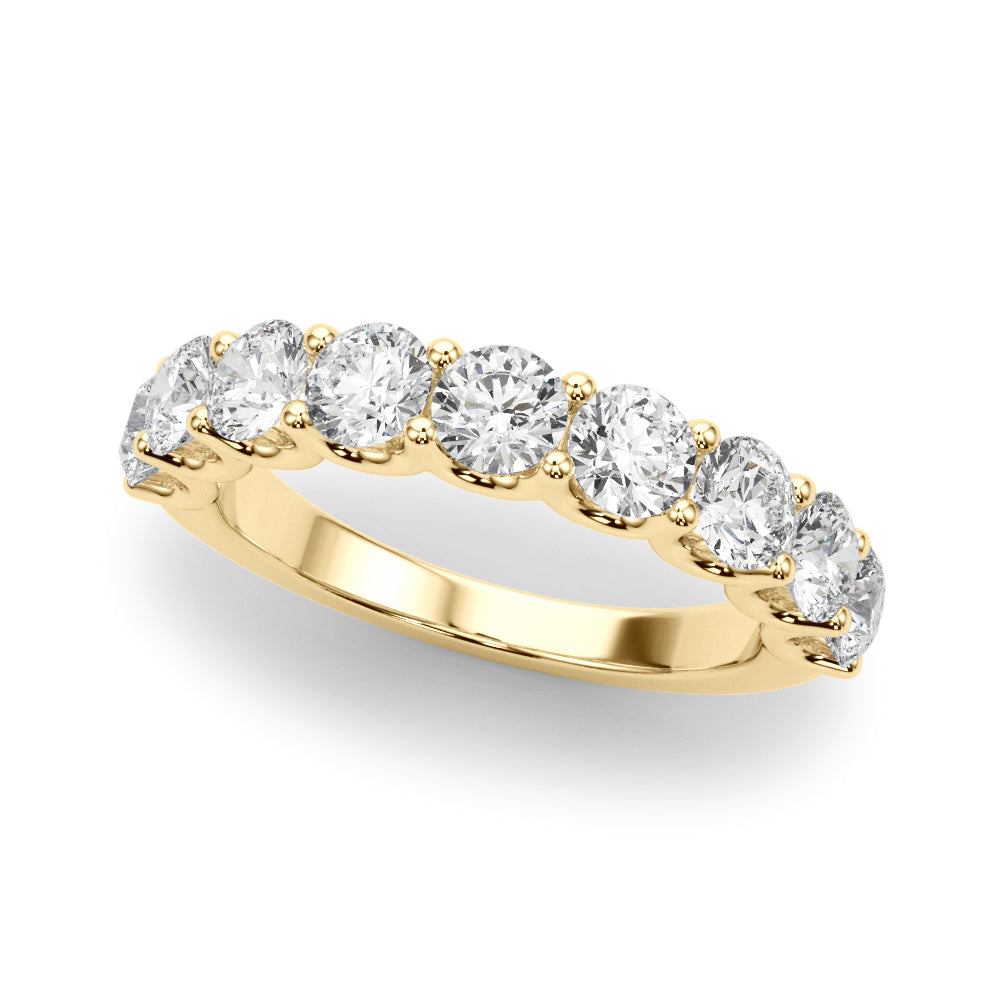 U-Prong Half Eternity Ring in 10K/14K gold and platinum with certified lab-grown or natural diamonds
