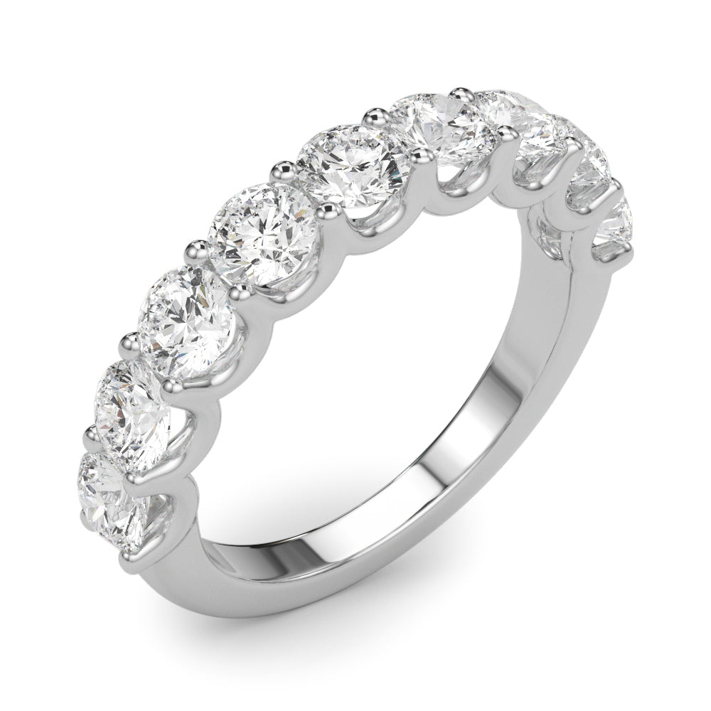 U-Prong Half Eternity Ring in Gold & Platinum