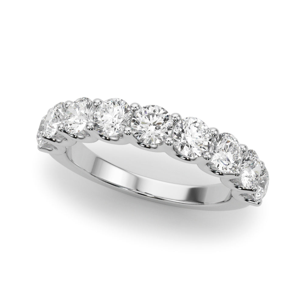 U-Prong Half Eternity Ring in Gold & Platinum