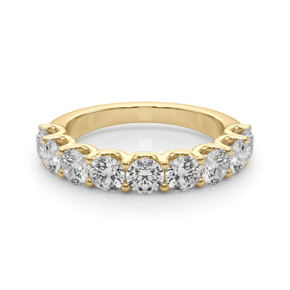 U-Prong Half Eternity Ring in Gold & Platinum