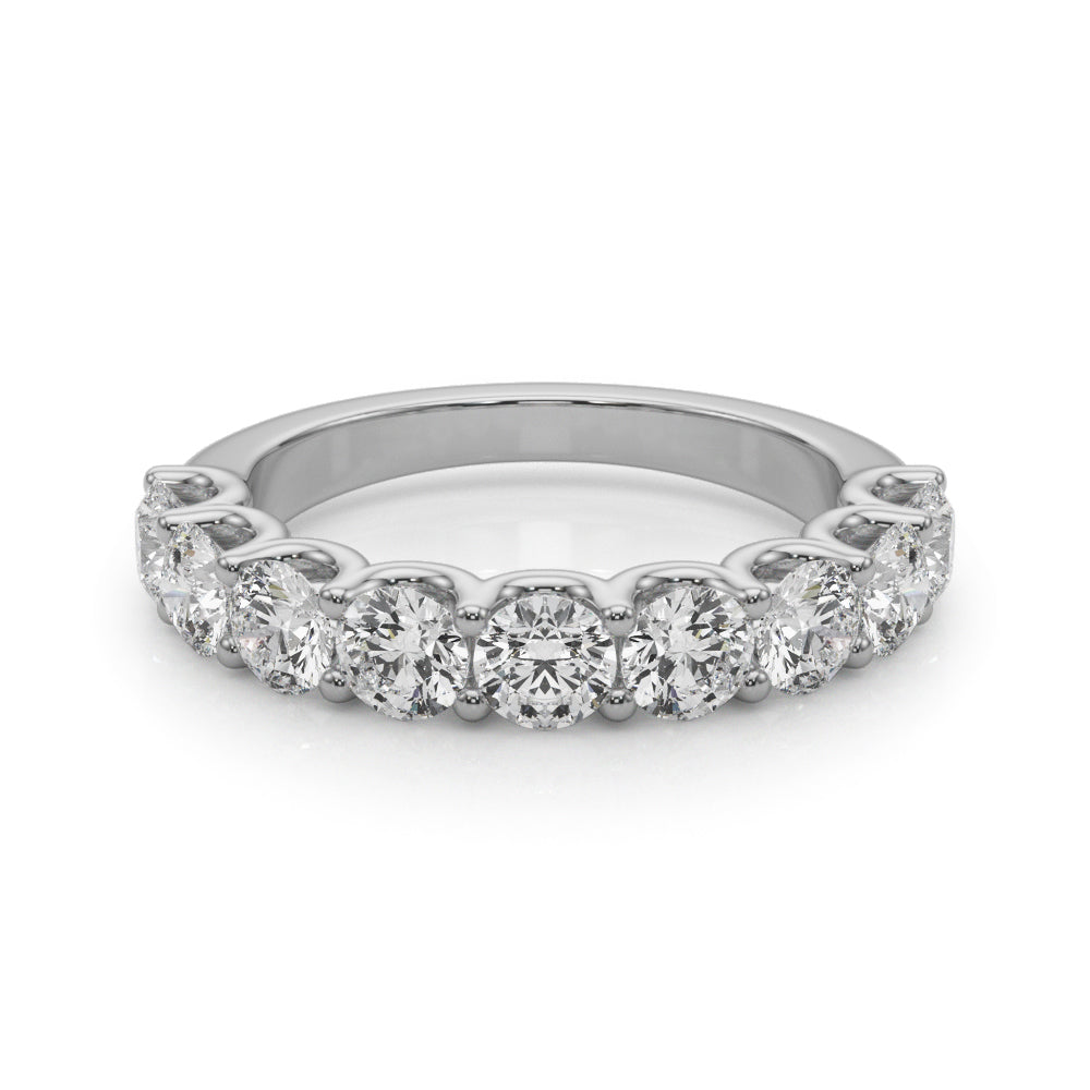 U-Prong Half Eternity Ring in Gold & Platinum