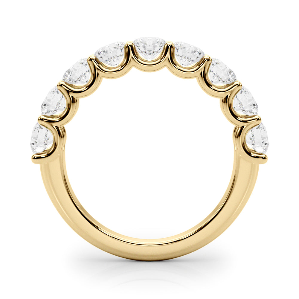 U-Prong Half Eternity Ring in Gold & Platinum