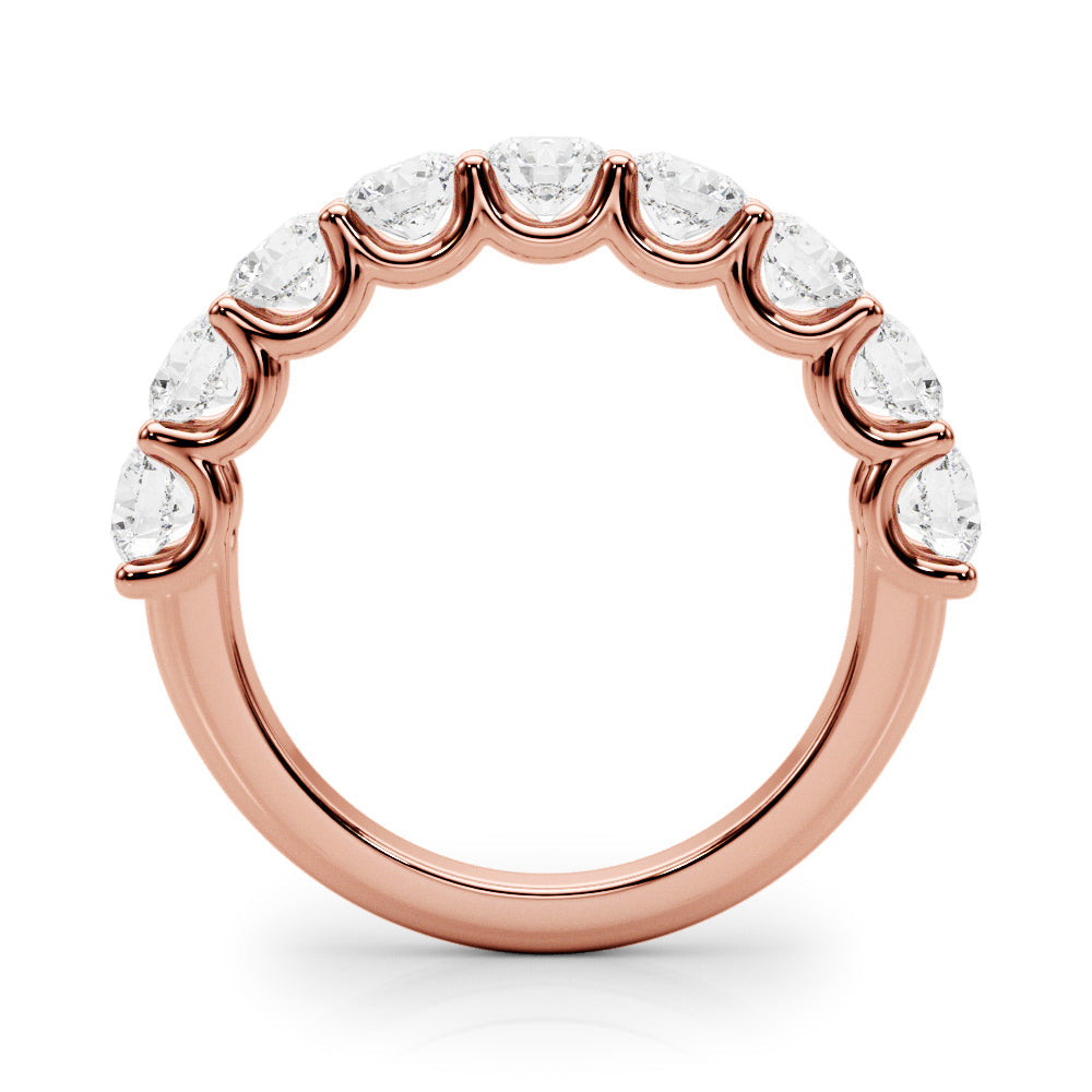 U-Prong Half Eternity Ring in Gold & Platinum