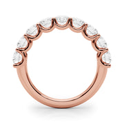 U-Prong Half Eternity Ring in Gold & Platinum