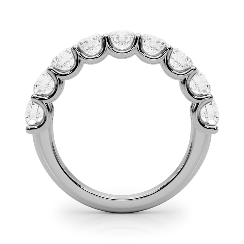 U-Prong Half Eternity Ring in Gold & Platinum