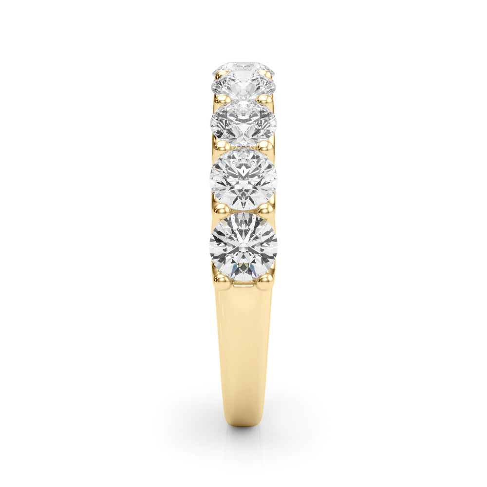 U-Prong Half Eternity Ring in Gold & Platinum