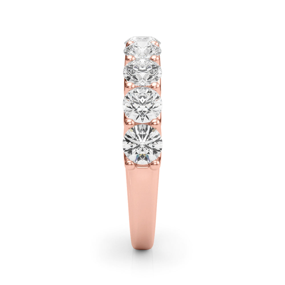 U-Prong Half Eternity Ring in Gold & Platinum