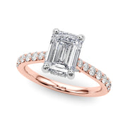 Luxe Halo Emerald Diamond Engagement Ring â€” 10K/14K Gold & Platinum