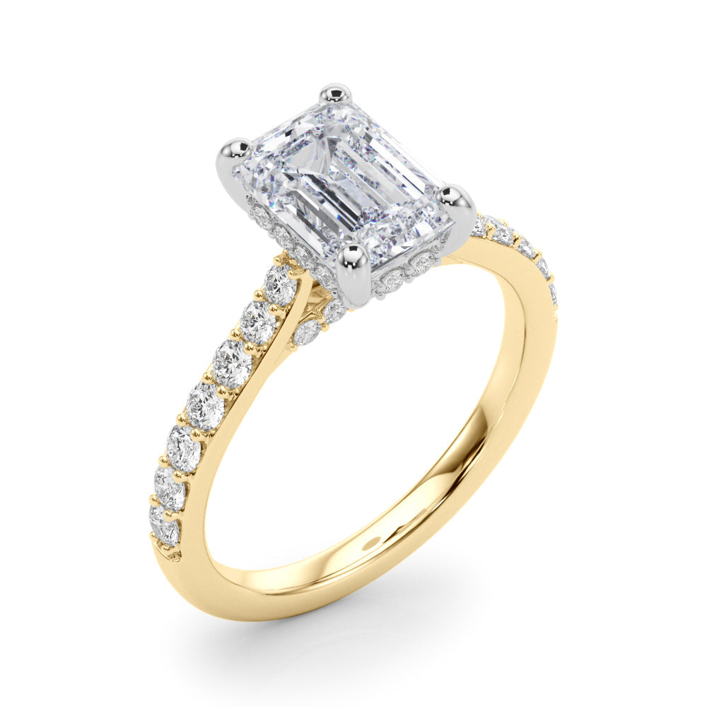 Luxe Halo Emerald Diamond Engagement Ring â€” 10K/14K Gold & Platinum