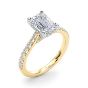 Luxe Halo Emerald Diamond Engagement Ring â€” 10K/14K Gold & Platinum