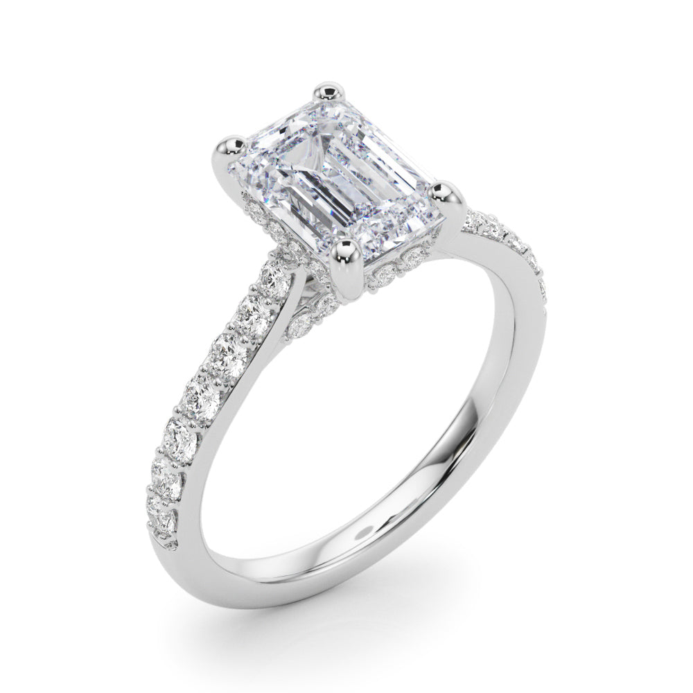 Luxe Halo Emerald Diamond Engagement Ring â€” 10K/14K Gold & Platinum
