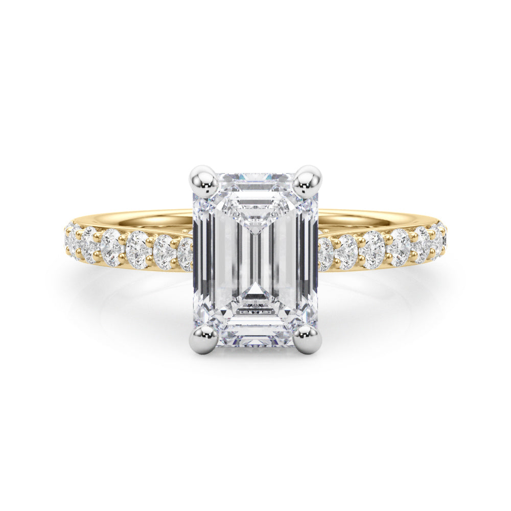 Luxe Halo Emerald Diamond Engagement Ring â€” 10K/14K Gold & Platinum