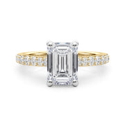 Luxe Halo Emerald Diamond Engagement Ring â€” 10K/14K Gold & Platinum