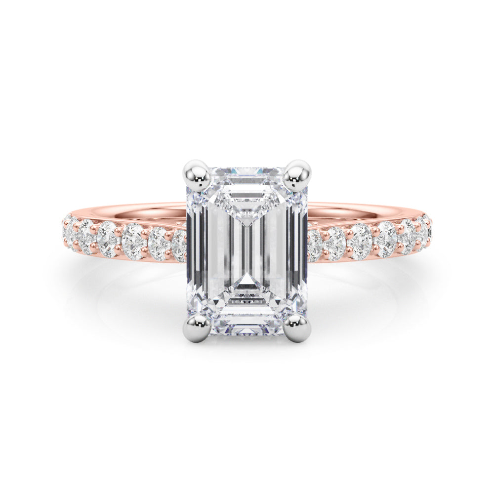 Luxe Halo Emerald Diamond Engagement Ring â€” 10K/14K Gold & Platinum