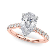 Iconic Halo Pear Diamond Engagement Ring â€” 10K/14K Gold & Platinum
