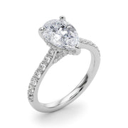 Iconic Halo Pear Diamond Engagement Ring â€” 10K/14K Gold & Platinum