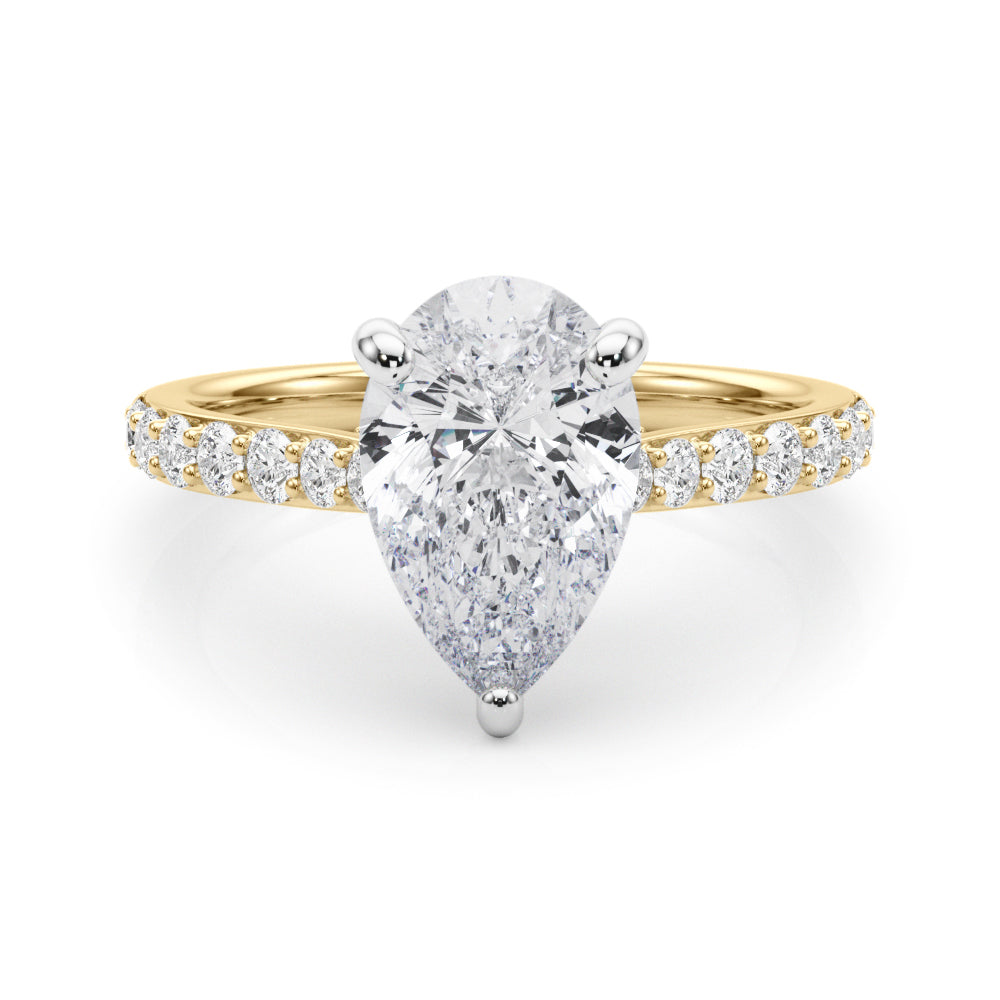 Iconic Halo Pear Diamond Engagement Ring â€” 10K/14K Gold & Platinum