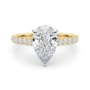 Iconic Halo Pear Diamond Engagement Ring â€” 10K/14K Gold & Platinum