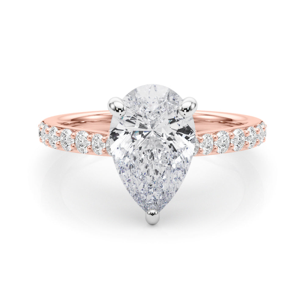 Iconic Halo Pear Diamond Engagement Ring â€” 10K/14K Gold & Platinum