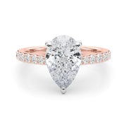 Iconic Halo Pear Diamond Engagement Ring â€” 10K/14K Gold & Platinum