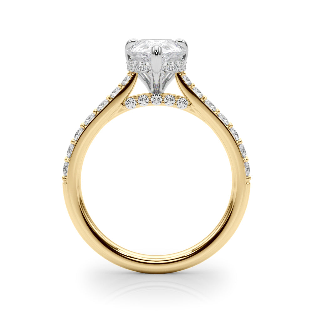 Iconic Halo Pear Diamond Engagement Ring â€” 10K/14K Gold & Platinum